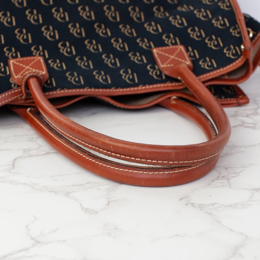 Dooney & Bourke Canvas Black Canvas Signature Logo Tote Bag - Picture 12 of 12